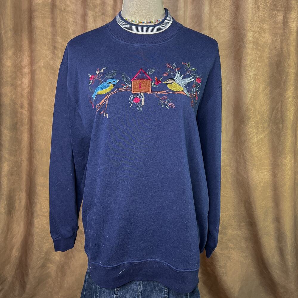 90s BIRDHOUSE ヴィンテージ スエット　サイズXL Vintage Bird Sweatshirt 90s Birdhouse Embroidery Crew… - Gem
